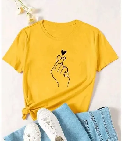 Printed Cotton Yellow T-Shirt