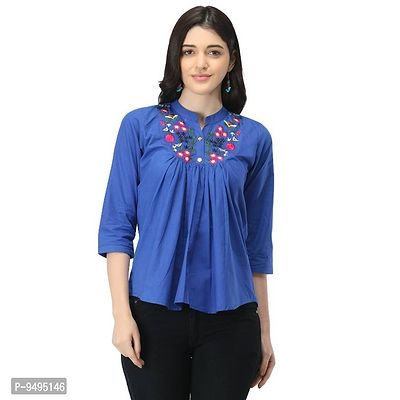 Classic Cotton Embroidered Tops for Women