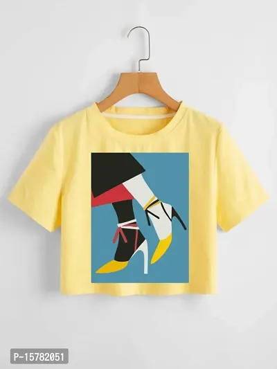Women's Crop Printed Tshirt-thumb0
