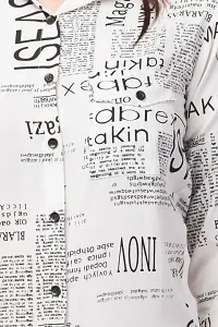 Women Full Sleeve Paper Print Crop Shirt-thumb2