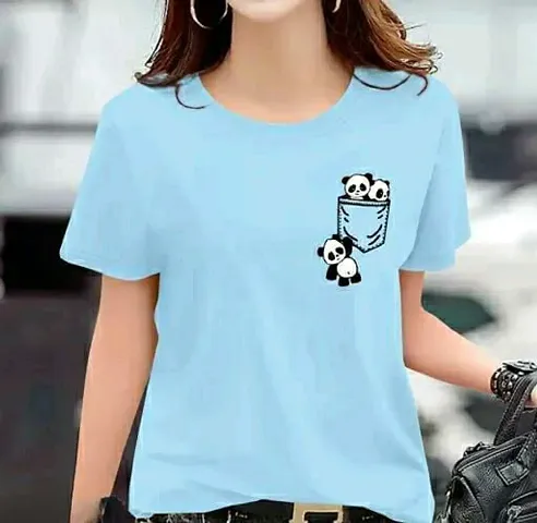 VMSHOP Woman Full Sleeve Comfort Cotton T-Shirts.(Mini Panda) || Comfortable T-Shirt for Women || Casual T-Shirt for Women
