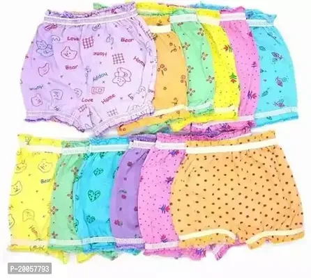 Stylish Fancy Cotton Blend Printed Panty For Kids Girls Pack Of 12-thumb0