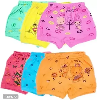 Stylish Fancy Cotton Blend Printed Panty For Kids Girls Pack Of 6-thumb0