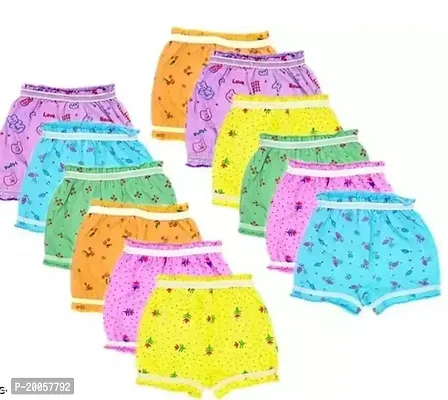 Stylish Fancy Cotton Blend Printed Panty For Kids Girls Pack Of 12-thumb0