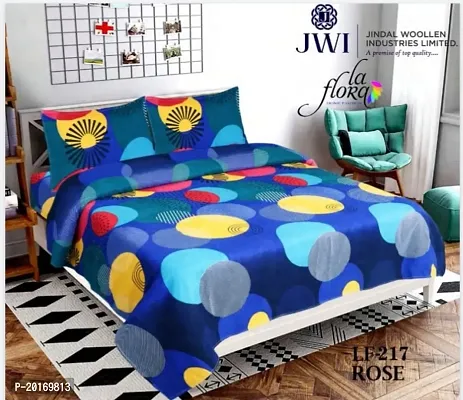 Comfortable Polycotton Printed Double Bedsheet with Pillow Covers