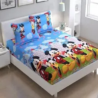 Comfortable Polycotton Printed Double Bedsheet with Pillow Covers-thumb1