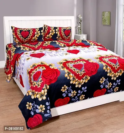 Comfortable Polycotton Printed Double Bedsheet with Pillow Covers-thumb3