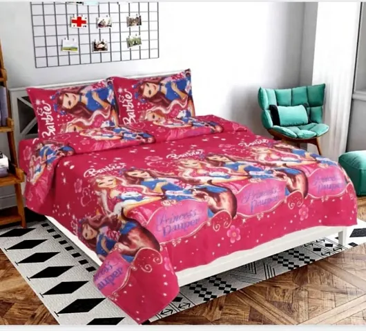 Comfortable Polycotton Printed Double Bedsheet with Pillow Covers