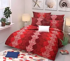Comfortable Polycotton Printed Double Bedsheet with Pillow Covers-thumb1