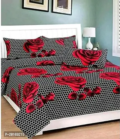 Comfortable Polycotton Printed Double Bedsheet with Pillow Covers-thumb3