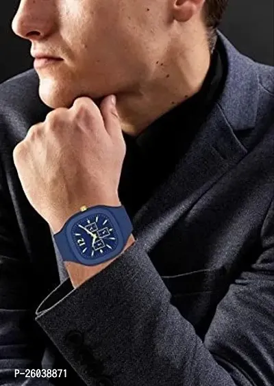 Stylish Blue Silicone Analog Watch For Men