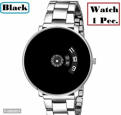 Stylish Black Silicone Analog Watch For Men-thumb0
