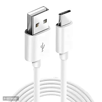 Charging And Type-C Data USB Cable For Realme 9 Pro - Best Tangle Free ,1 Meter, White-thumb0