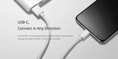 Charging And Type-C Data USB Cable For Xiaomi Redmi Note 11 Se - Best Tangle Free ,1 Meter, White-thumb1