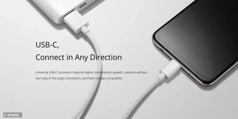 Charging And Type-C Data USB Cable For Xiaomi Redmi Note 11 Se - Best Tangle Free ,1 Meter, White-thumb2