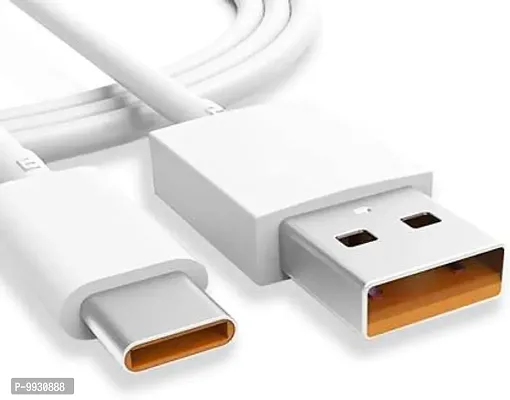 Charging And Type-C Data USB Cable For Xiaomi Redmi 11 Prime 5G - Best Tangle Free ,1 Meter, White-thumb0