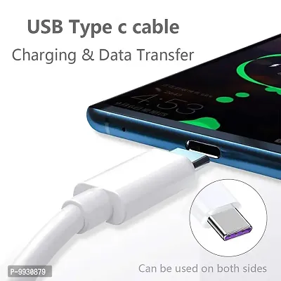 Charging And Type-C Data USB Cable For Nothing Phone 1 - Best Tangle Free ,1 Meter, White-thumb3