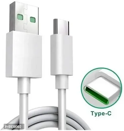 Charging And Type-C Data USB Cable For Realme 9 Pro Plus - Best Tangle Free ,1 Meter, White-thumb0