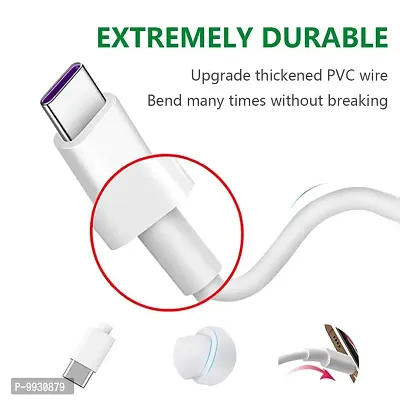 Charging And Type-C Data USB Cable For Nothing Phone 1 - Best Tangle Free ,1 Meter, White-thumb2