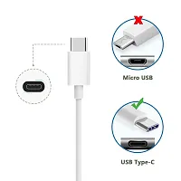 Charging And Type-C Data USB Cable For Iqoo Z6 Lite 5G - Best Tangle Free ,1 Meter, White-thumb2