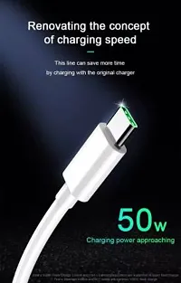 Charging And Type-C Data USB Cable For Xiaomi Redmi 11 Prime 5G - Best Tangle Free ,1 Meter, White-thumb1