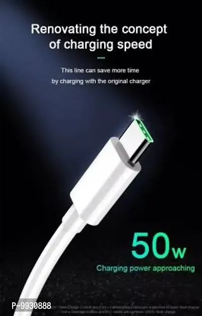 Charging And Type-C Data USB Cable For Xiaomi Redmi 11 Prime 5G - Best Tangle Free ,1 Meter, White-thumb2