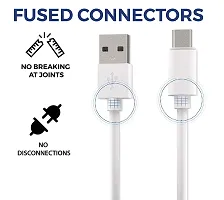 Charging And Type-C Data USB Cable For Realme 9 Pro - Best Tangle Free ,1 Meter, White-thumb2