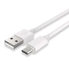 Charging And Type-C Data USB Cable For Samsung Galaxy M32 - Best Tangle Free ,1 Meter, White-thumb1