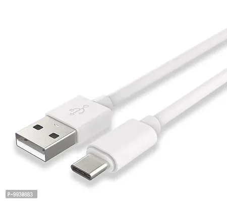 Charging And Type-C Data USB Cable For Samsung Galaxy M32 - Best Tangle Free ,1 Meter, White-thumb2