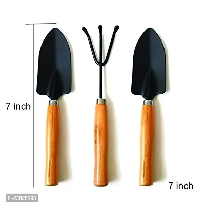 Mini Garden Tool Set Gardening Shovels, Spade, Rale with Wooden Handles, Gardening Tool Set-thumb2