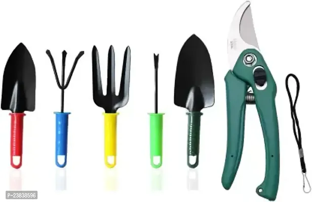 Garden Scissors,Hand Cultivator,Small Trowel,Fork  Hand Weeder Straight Garden Tool Kitnbsp;nbsp;(6 Tools)