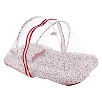 "Superminis Cotton Baby Bedding Set with Pillow and Mosquito Net - Foldable Mattress, Printed, Double Side Zip Closure for New Born (Red, 6-12 Months)"-thumb2