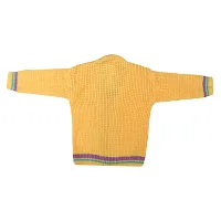 "Superminis Baby Girl and Baby Boy Woollen Sweater with Cap and Booties for 0-6 Months (4pc, Yellow)"-thumb3