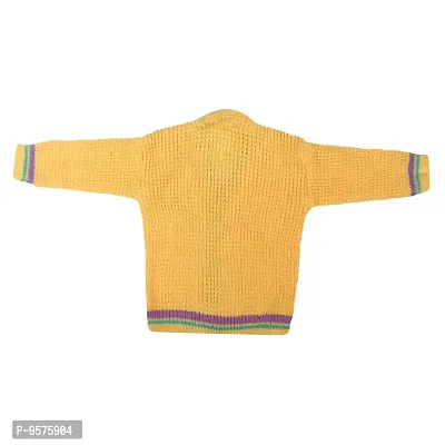 "Superminis Baby Girl and Baby Boy Woollen Sweater with Cap and Booties for 0-6 Months (4pc, Yellow)"-thumb4