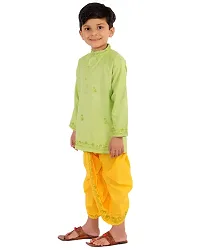 "superminis Baby Boys Embroidered Cotton Ethnic Wear Kurta with Dhoti (Green, 18-24 Months)"-thumb2