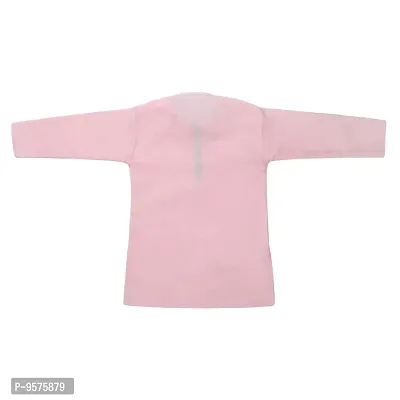 "Superminis Baby Boys Ethnic Wear Khadi Cotton Kurta Pyjama Set with Wooden Button (Baby Pink, 5-6 Years)"-thumb4