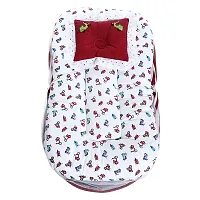 Superminis Cotton Baby Bedding Set with Pillow and Mosquito Net - Foldable Mattress, Printed, Double Side Zip Closure for New Born (0-3 Months, Red)-thumb4