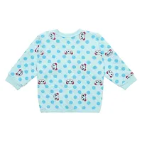 Superminis Baby Boys and Baby Girls Fine Quality Front Open Winter Wear Printed Top and Pyjama with Rib, Pack of 1 Set (6-12 Months, Sky Blue)-thumb2