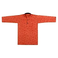 "Superminis Baby Boys Thread Kantha Print Cotton Ethnic Wear Kurta Pyjama (9-10 Years, Orange)"-thumb1