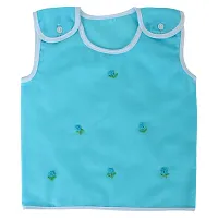 "Superminis Newborn Baby Girls and Baby Boys Cotton Jhabla/Vest with Embroidery On The Front and Shoulder Button, Pack of 4 (0-6 Months, Light Colors)"-thumb1