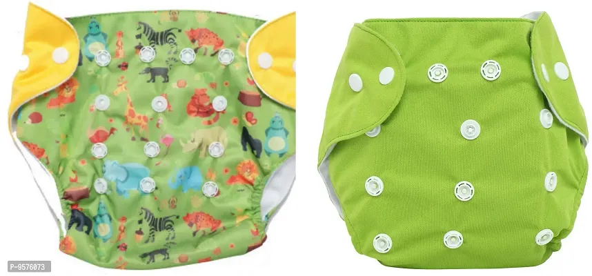 Superminis "CARES" Baby Diaper - Waterproof, Adjustable, Washable and Reusable Pocket Diapers for Newborns and Infants, Pack of 2