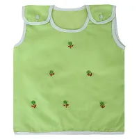 "Superminis Newborn Baby Girls and Baby Boys Cotton Jhabla/Vest with Embroidery On The Front and Shoulder Button, Pack of 4 (0-6 Months, Mix Colors)"-thumb3