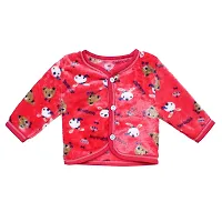 "Superminis Baby Winter Set - 1 Front Open Top, 2 Pyjamas, 1 Cap and 1 Bib for Newborn Girls and Boys (Red, 0-6 Months)"-thumb1