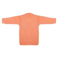 "Superminis Baby Girl and Baby Boy Woollen Sweater with Cap and Booties for 0-6 Months (3pc, Orange)"-thumb2