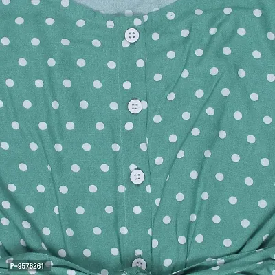 "Superminis Baby Girls Polka Dot Printed Cotton Rayon Playsuit/Jumpsuit (Green, 3-4 Years)"-thumb3