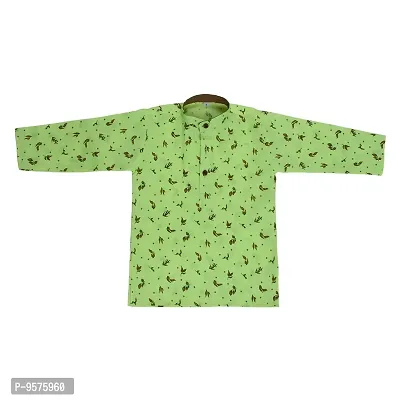 "Superminis Baby Boys Thread Kantha Print Cotton Ethnic Wear Kurta Pyjama (18-24 Months, Parrot Green)"-thumb3