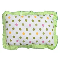 "Superminis Cotton Baby Head Pillow with 2 Bolster/Round Side Pillows - Embroidered, Dot Printed for New Born (0-12 Months, Green)"-thumb2