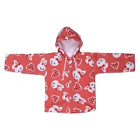 Superminis Unisex Cartoon Print Front Open Hooded Winter Set (0-6 Months, Red)-thumb1
