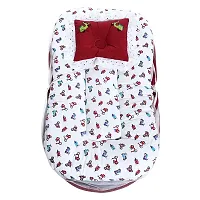 Superminis Cotton Baby Bedding Set with Pillow and Mosquito Net - Foldable Mattress, Printed, Double Side Zip Closure for New Born (0-3 Months, Red)-thumb3