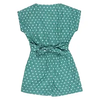 "Superminis Baby Girls Polka Dot Printed Cotton Rayon Playsuit/Jumpsuit (Green, 3-4 Years)"-thumb1